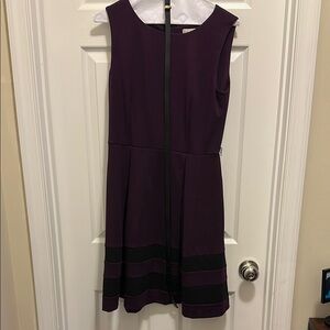 Dana Buchman Purple Sleeveless A-Line Midi Dress